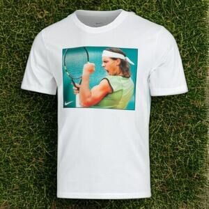 Nike Rafael Nadal Vamos Legendary T-Shirt HJ3848-100 White Sz M NWT RARE